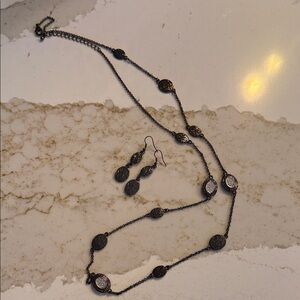 Elegant Hematite and Silver Jewelry Set